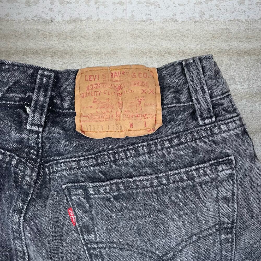 Vintage 80s Levis Jeans 501 28x30 Straight Fit Black Wash Made in USA Button Fly - Picture 4 of 6